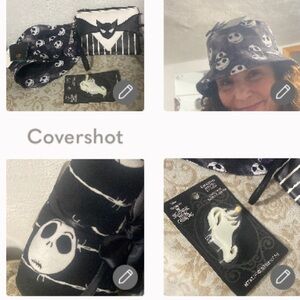 Jack💀Skellington lounge pants SZL+Wristlet+2🔑⛓+Zero💋+🤠hat